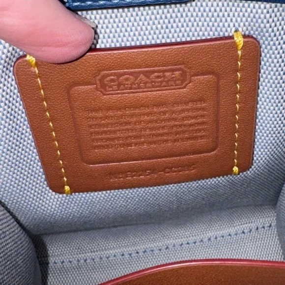 COACH Mini Cashin Tote with Rivets Crossbody Strap - Picture 11 of 17